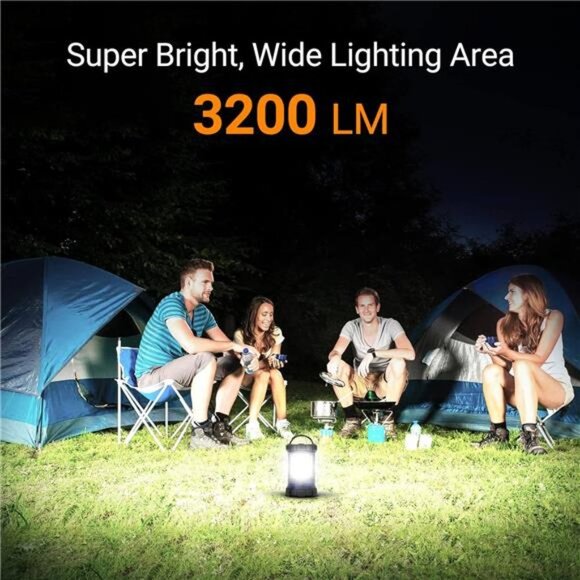 Camping Lantern, 3200LM LED Lanterns for Power Outages, 4600mAh Phone Charger - Picture 2 of 6
